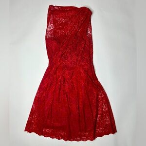 Sophie Theallet Red Lace Midi Dress